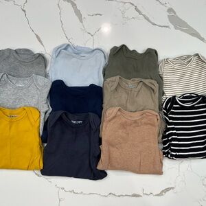 Basic Long Sleeve Onesies Bundle/Set, 3-6M, Gender Neutral, Old Navy & Carters
